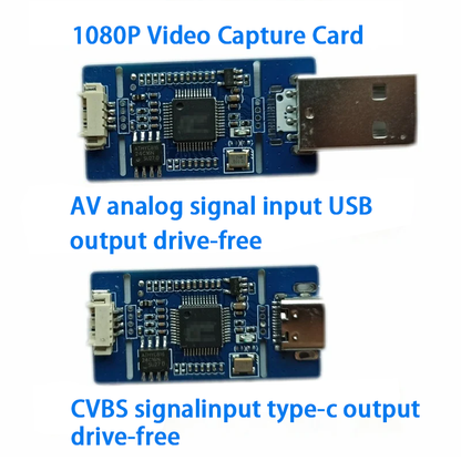 XingZers  1080P Analog Video AV CVBS S Video to USB and USB Type C UVC Capture Module